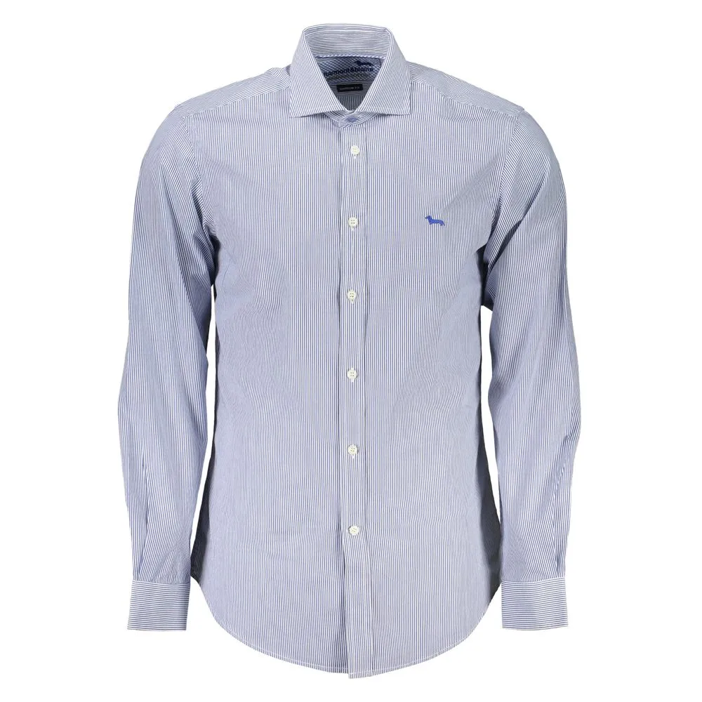 Harmont & Blaine Men's Elegant Blue Organic Cotton Shirt