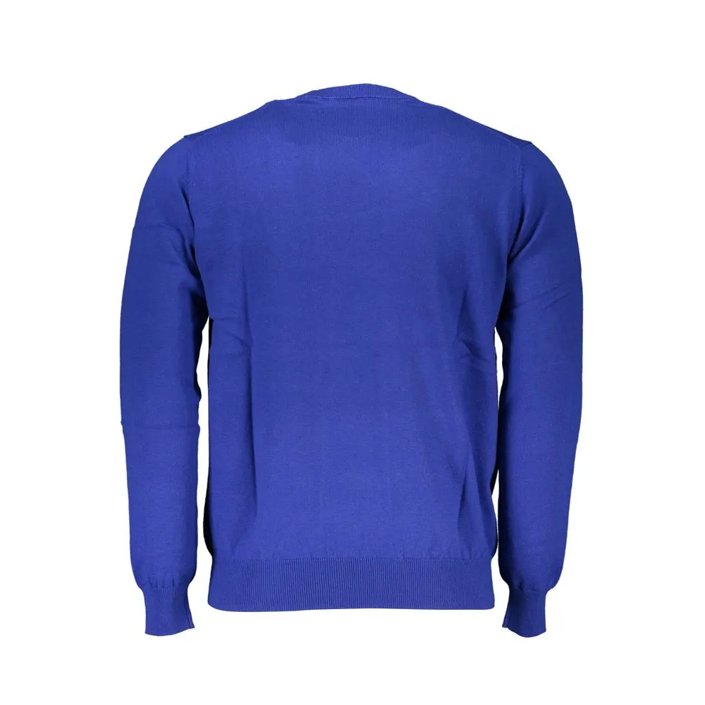 Harmont & Blaine Men's Chic Blue Crew Neck Sweater with Embroidery