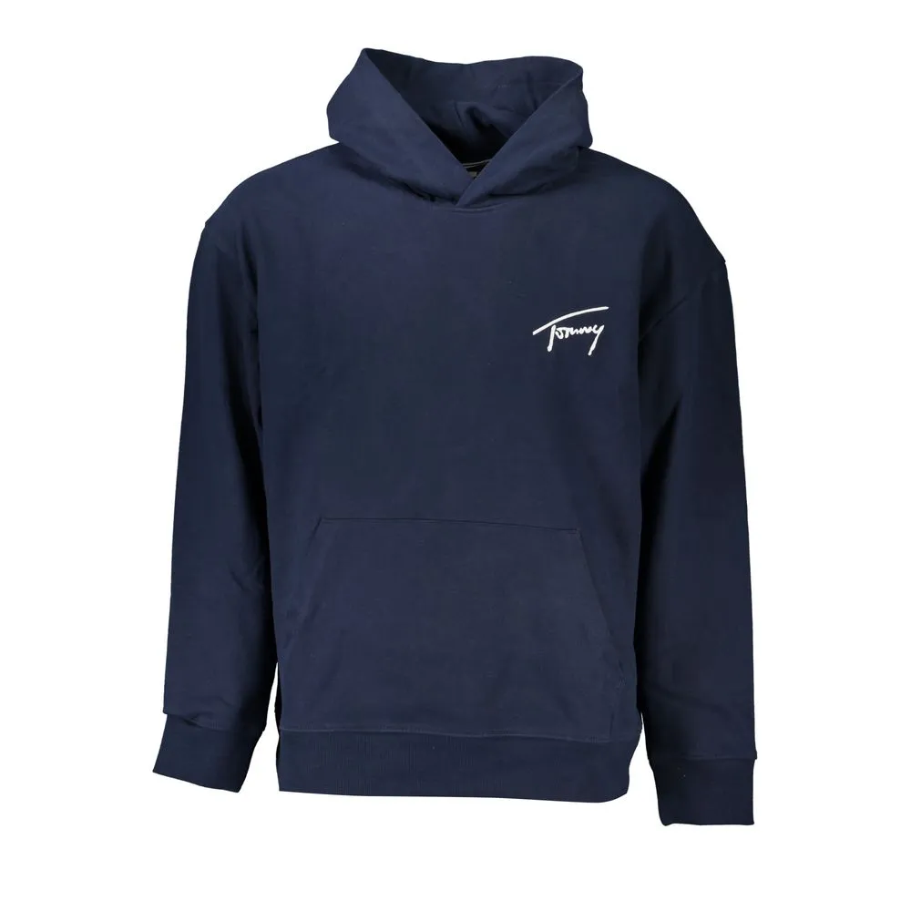 Tommy Hilfiger Men's Eco-Conscious Blue Hooded Sweatshirt