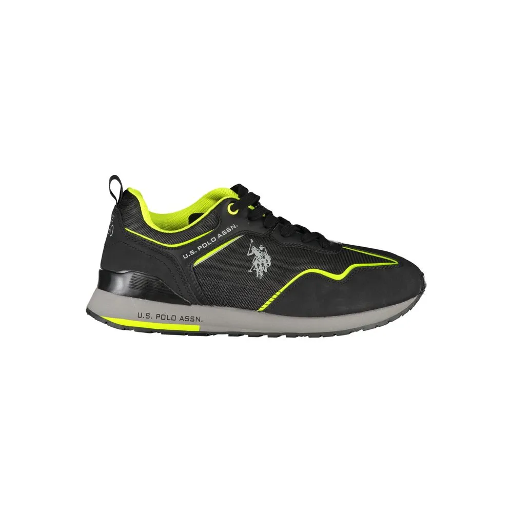 U.S. POLO ASSN. Men's Elegant Black Lace-up Sneakers with Logo Detail