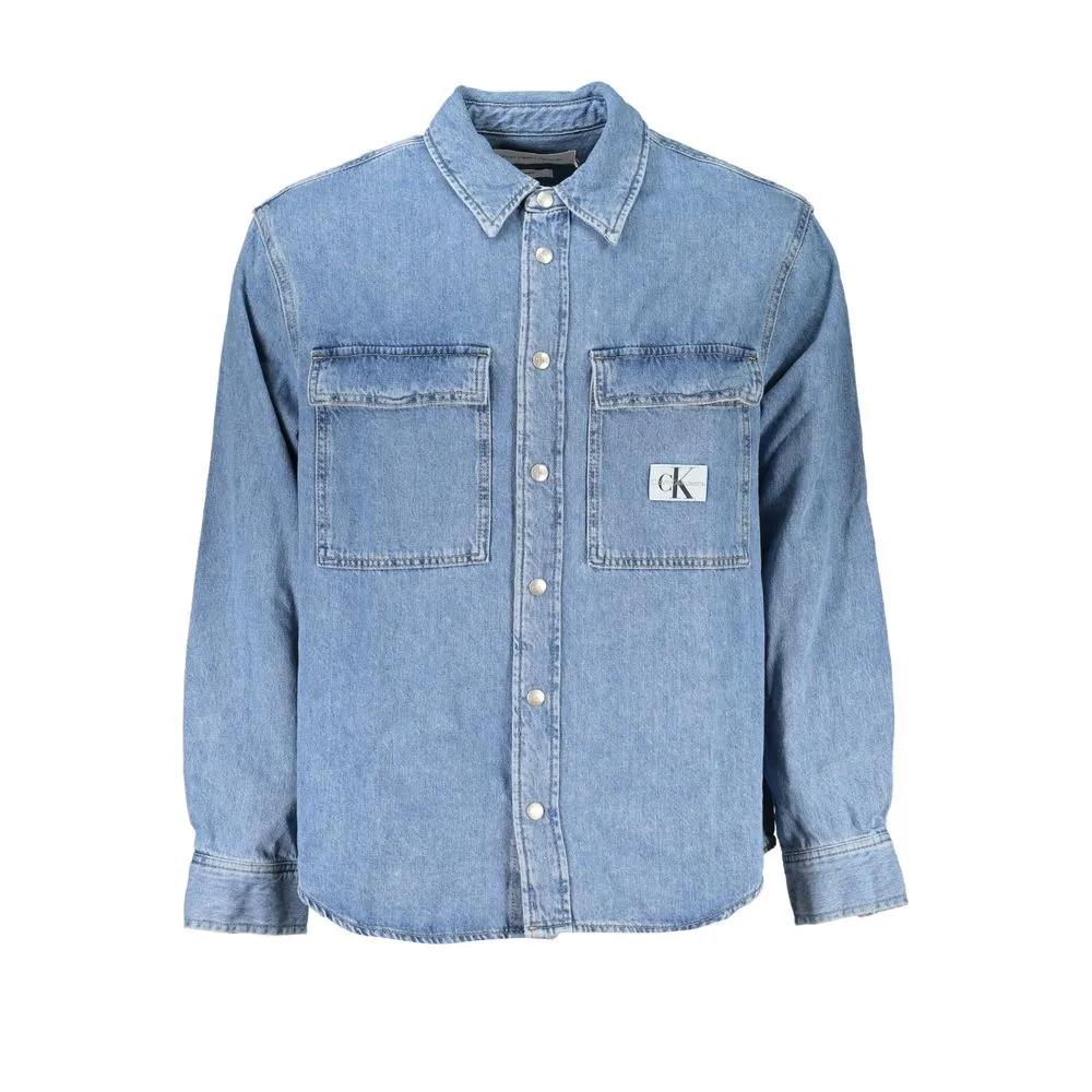 Calvin Klein Men's Sophisticated Light Blue Denim Shirt