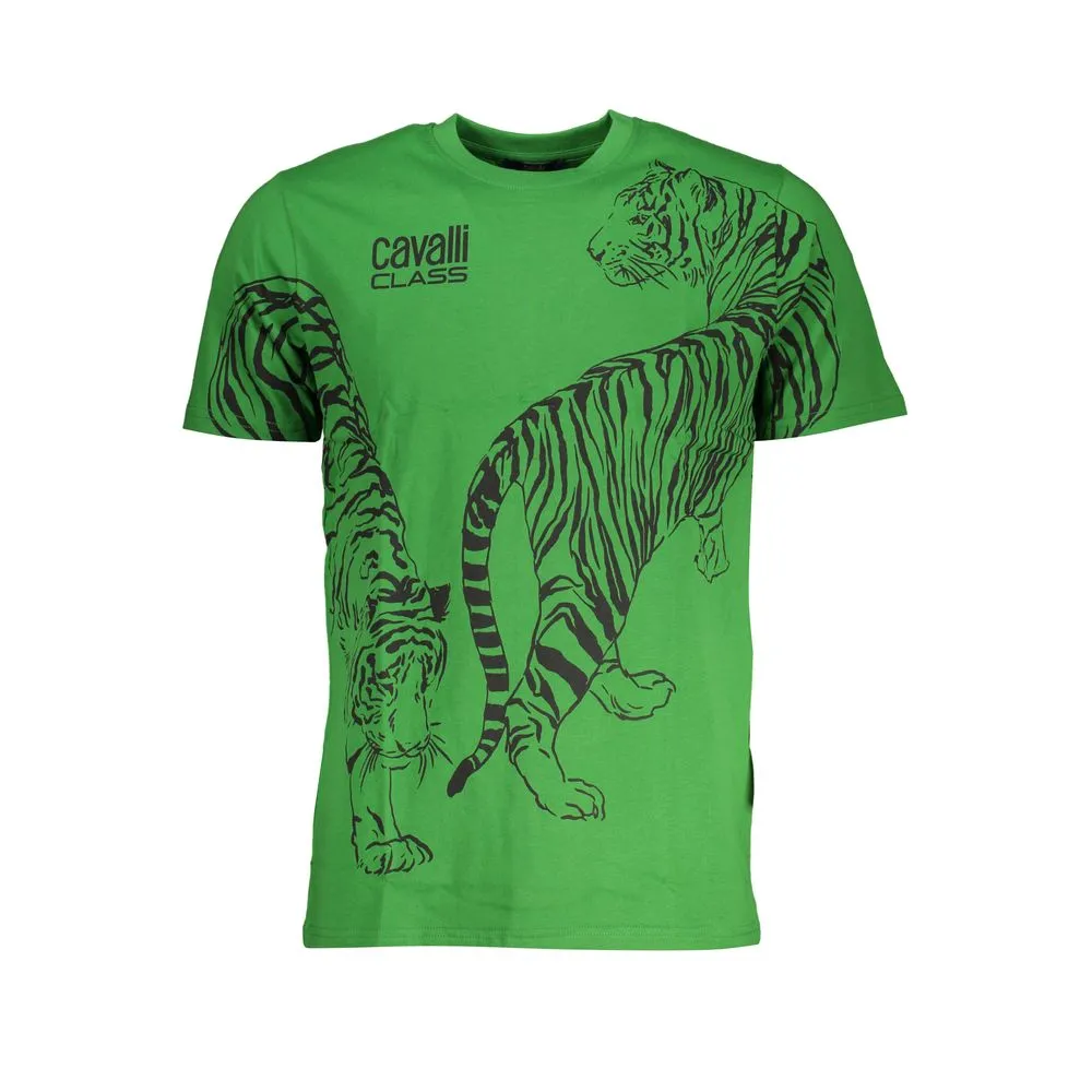 Cavalli Class Men's Green Cotton T-Shirt