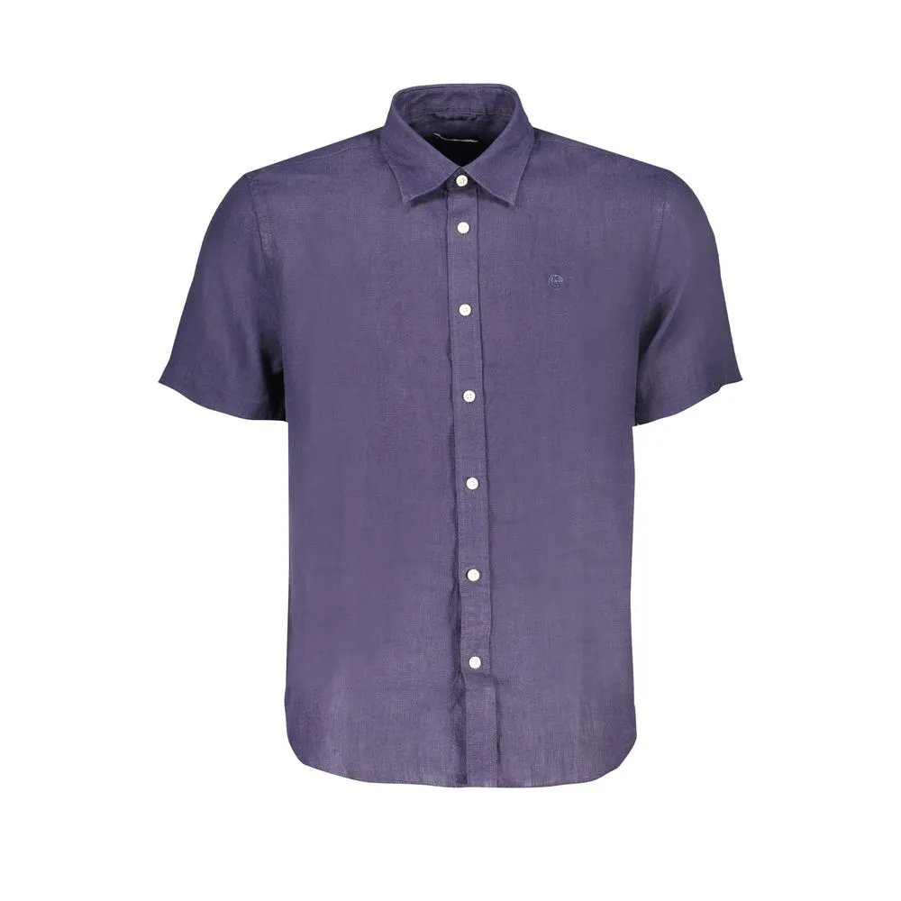 North Sails Men's Blue Linen Shirt