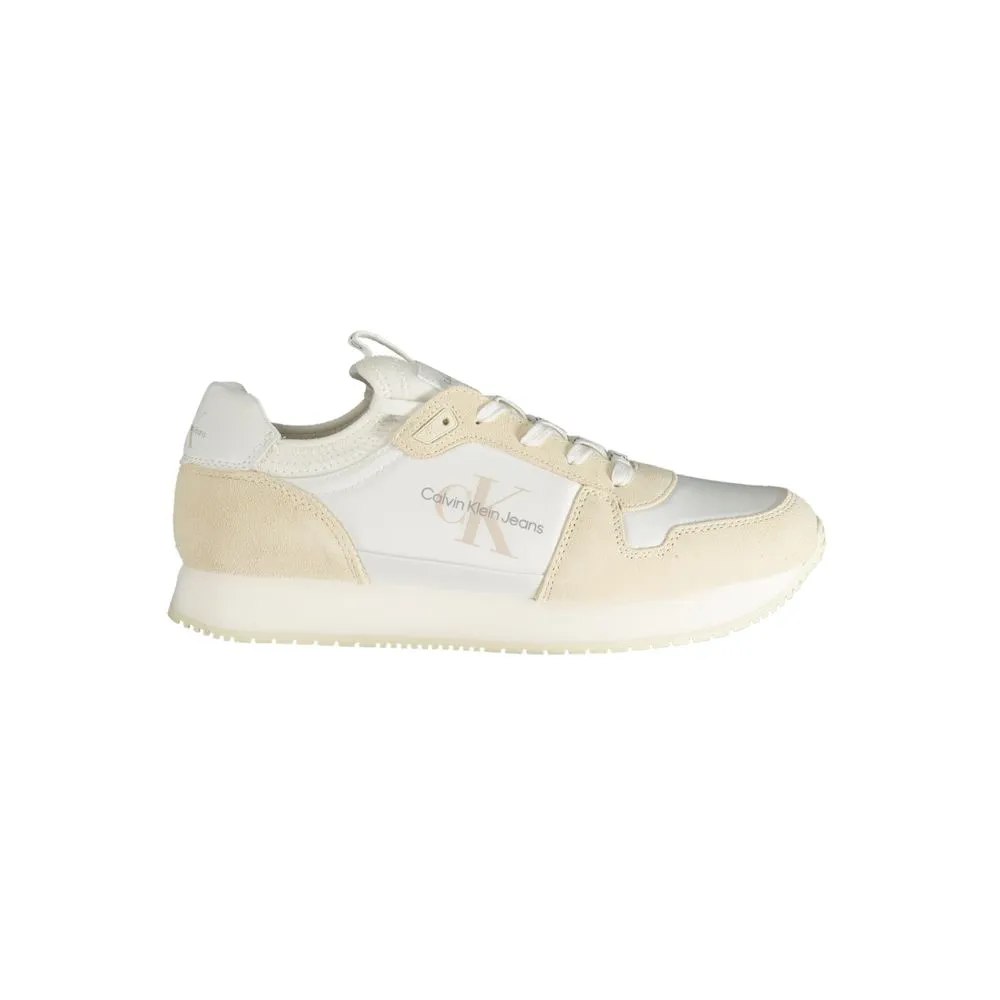 Calvin Klein Men's White Polyester Sneaker
