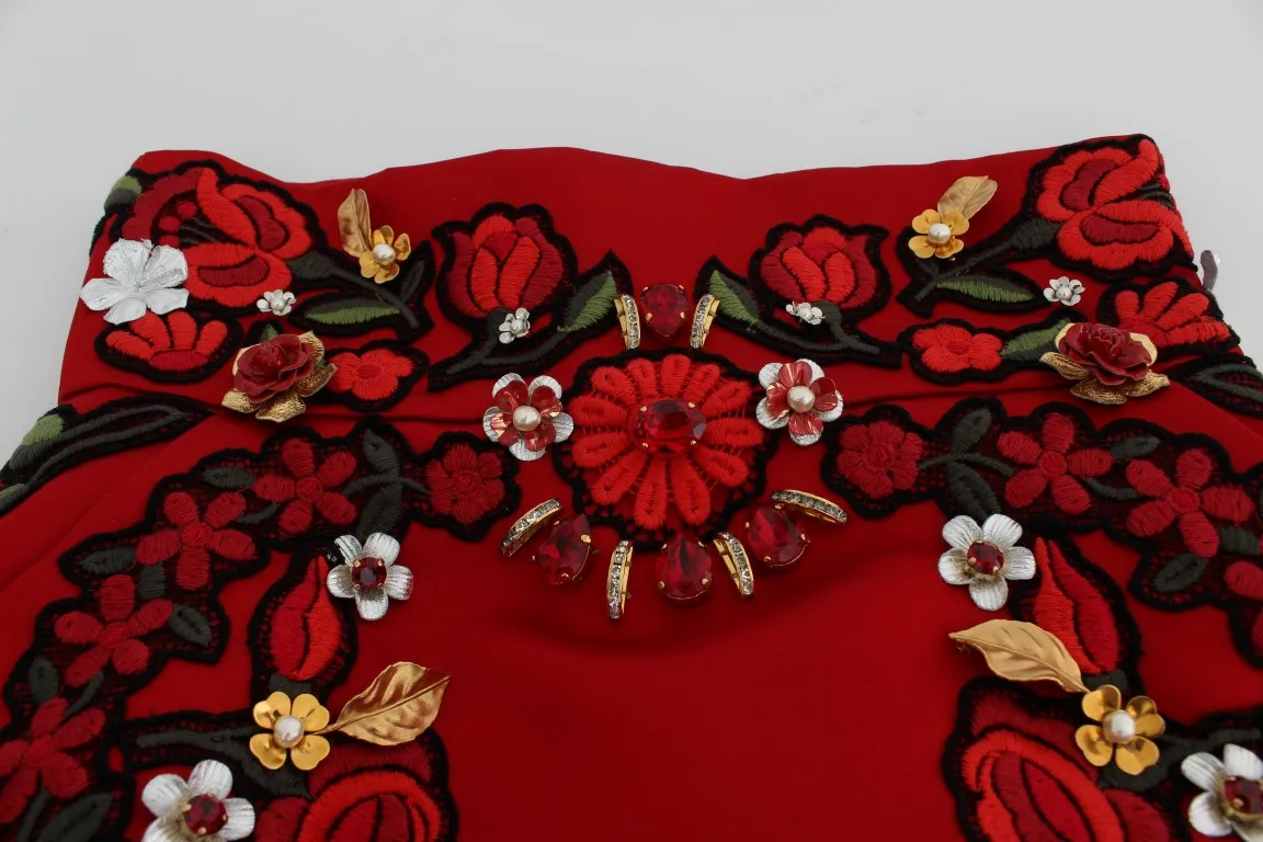 Dolce & Gabbana Women's Elegant Silk High Waist Embroidered Shorts