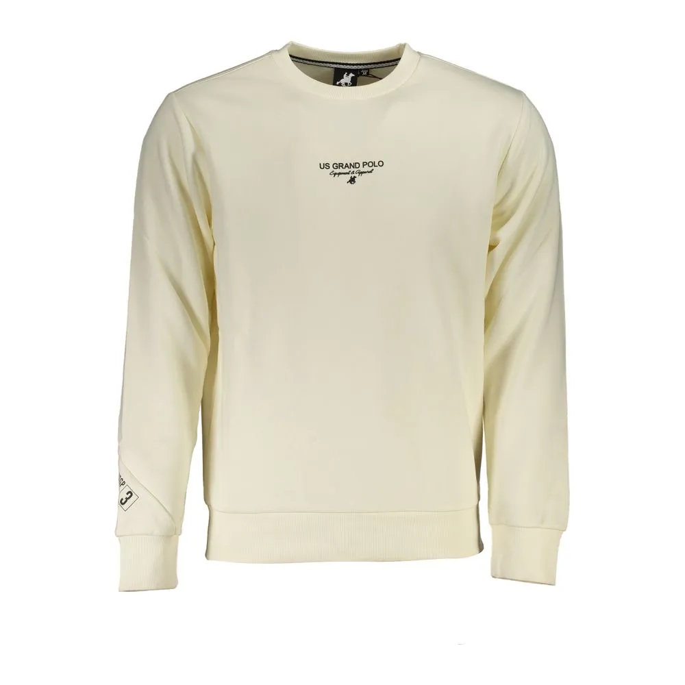 U.S. Grand Polo Men's Classic White Crew Neck Sweatshirt