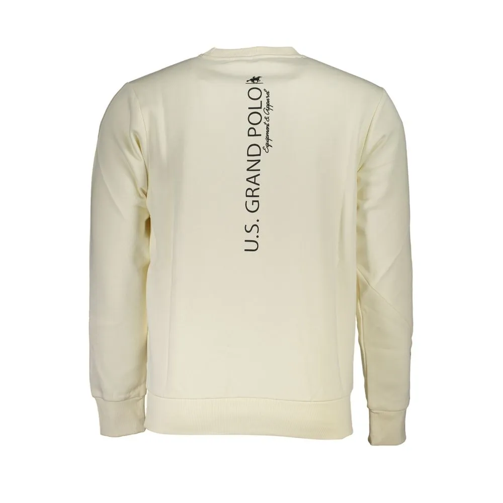 U.S. Grand Polo Men's Classic White Crew Neck Sweatshirt
