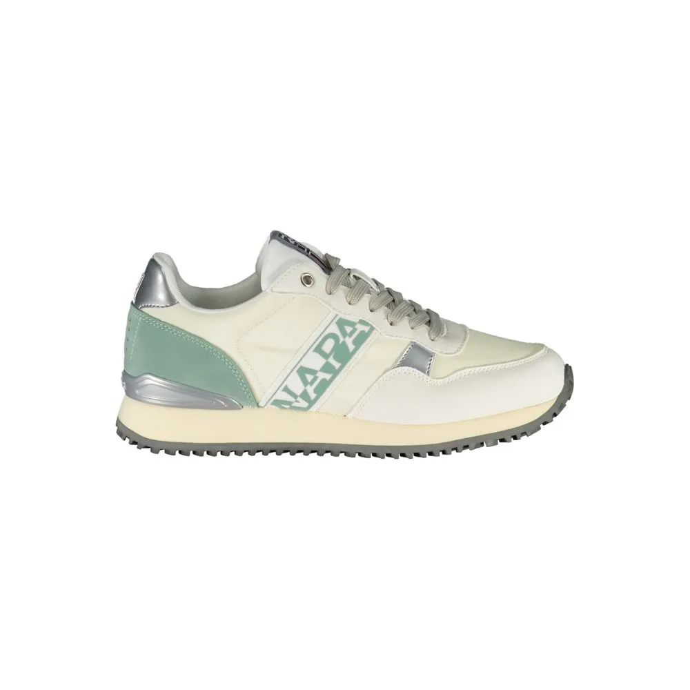 Napapijri Women's Chic White Lace-Up Sports Sneakers with Contrast Detail