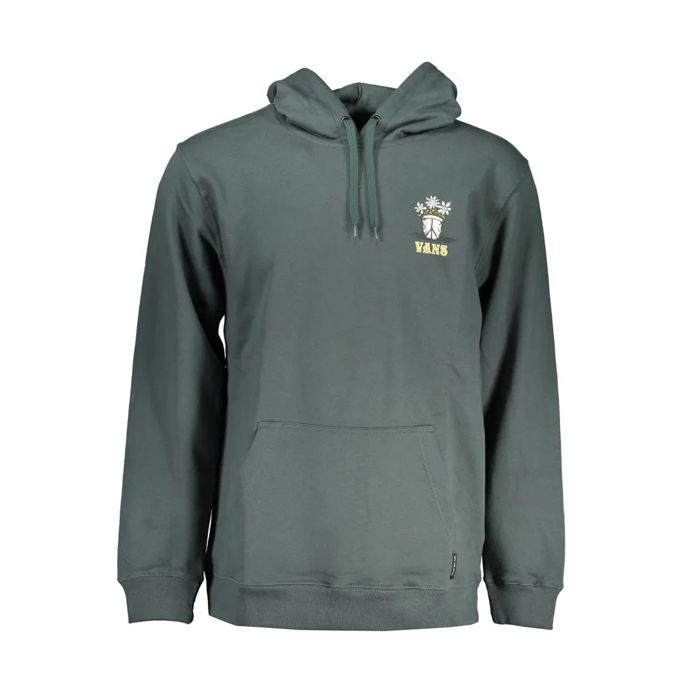 Vans Men's Green Fleece Hooded Sweatshirt with Logo Print