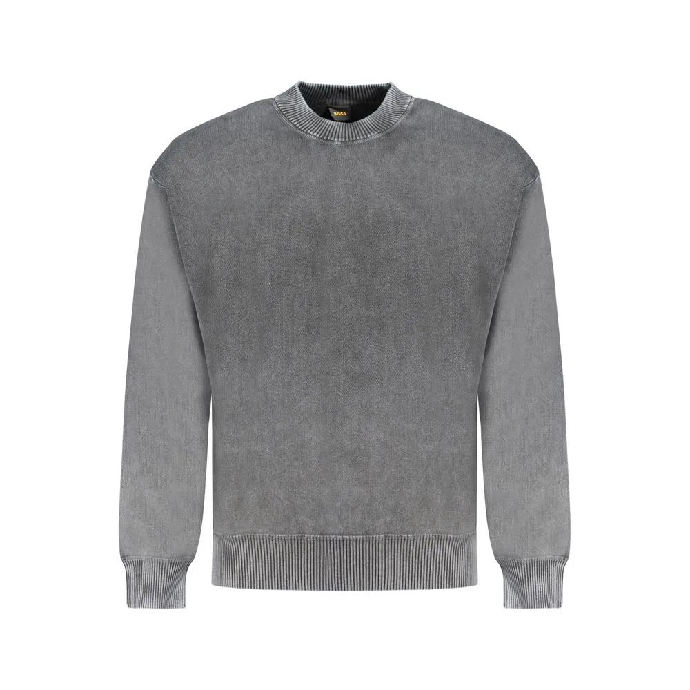 Hugo Boss Black Cotton Men Sweater