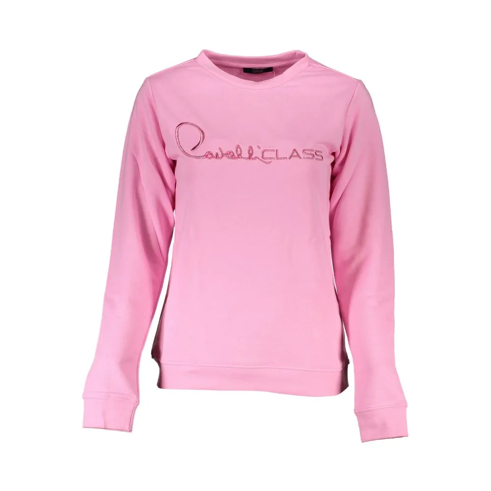 Cavalli Class Women's Pink Cotton Sweater