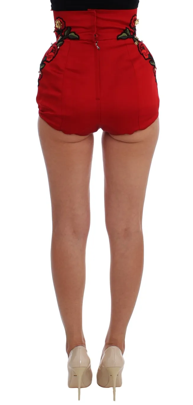 Dolce & Gabbana Women's Enchanted Sicilian Rose Embroidered Mini Shorts