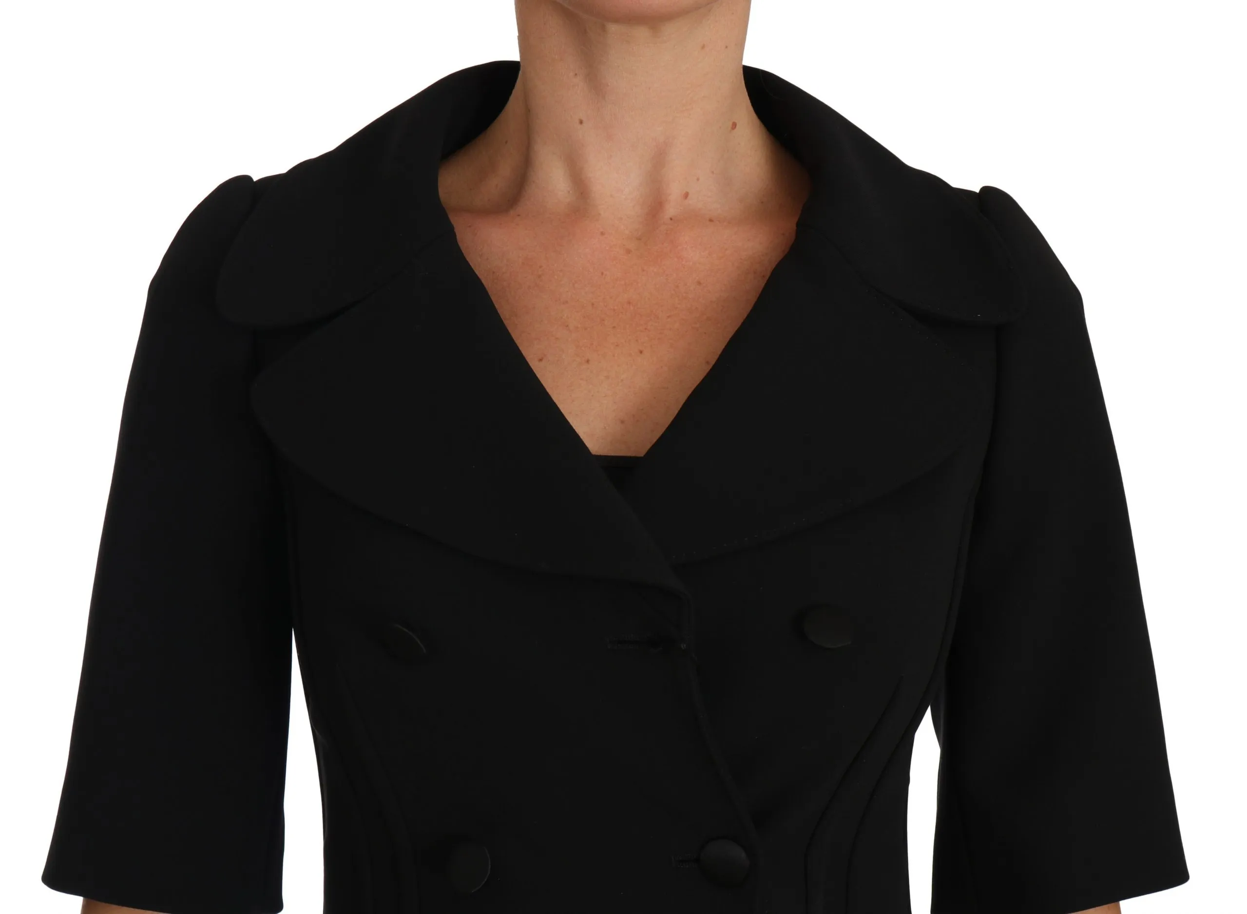 Dolce & Gabbana Women's Elegant Black Cropped Wool Blazer
