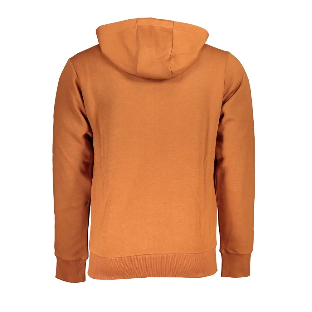 U.S. Grand Polo Men's Classic Hooded Zip Sweatshirt in Brown