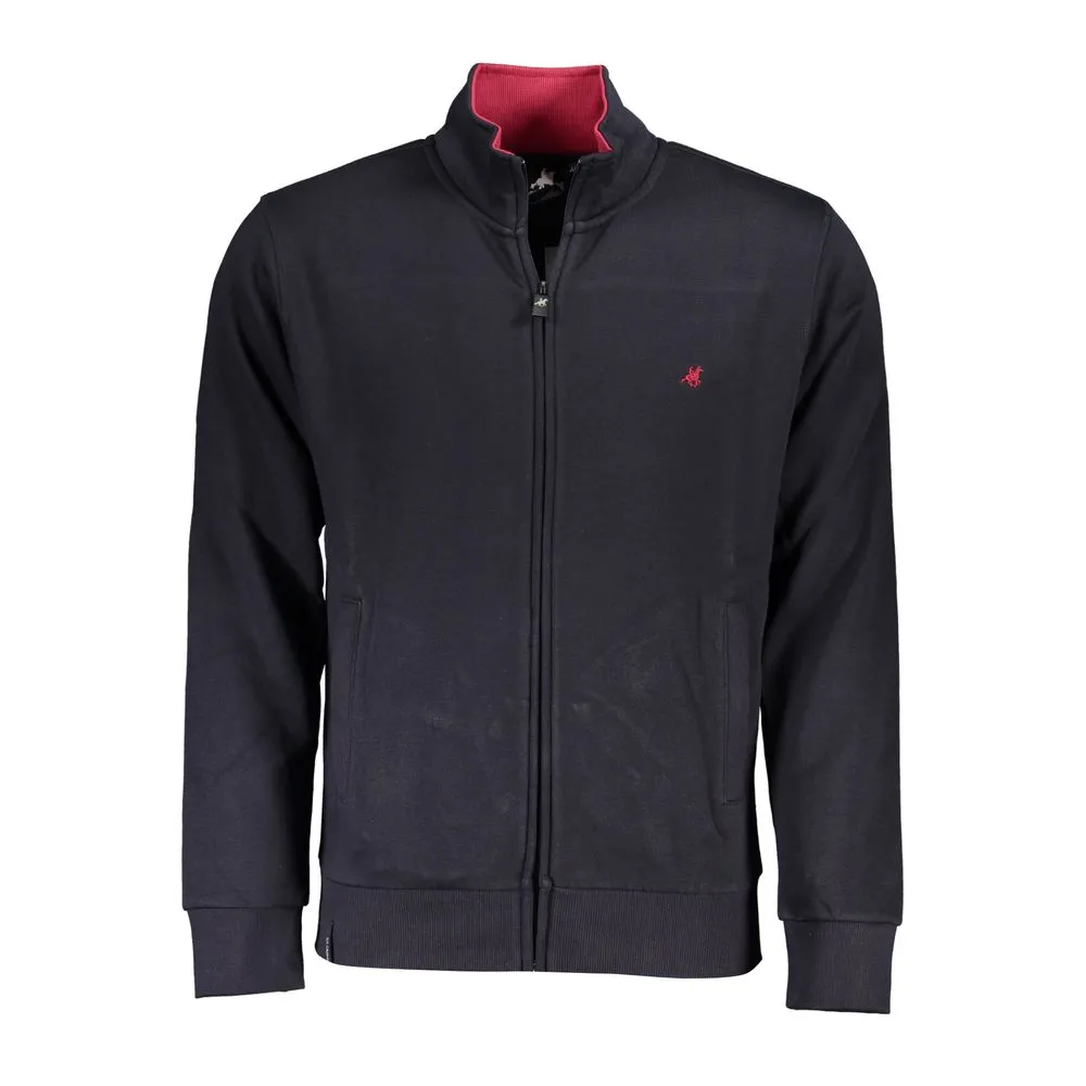 U.S. Grand Polo Men's Chic Long Sleeve Zippered Polo Sweatshirt