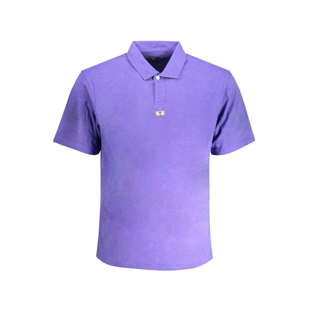 La Martina Men's Purple Cotton Polo Shirt