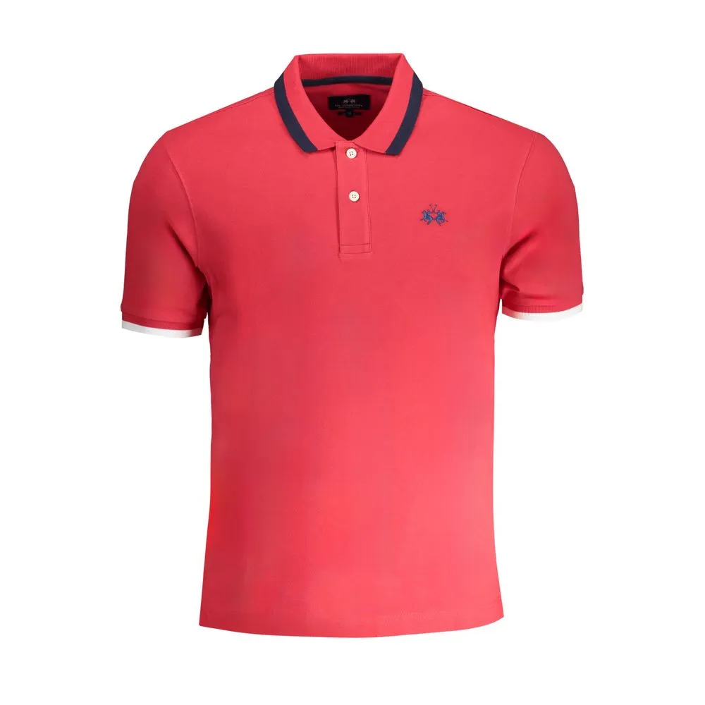La Martina Men's Red Cotton Polo Shirt