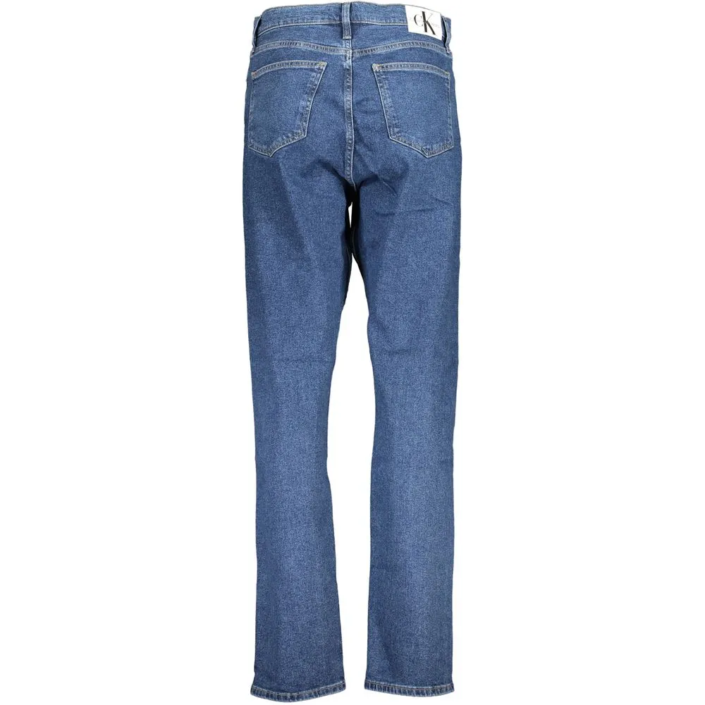 Calvin Klein Women's Blue Cotton Jeans & Pant