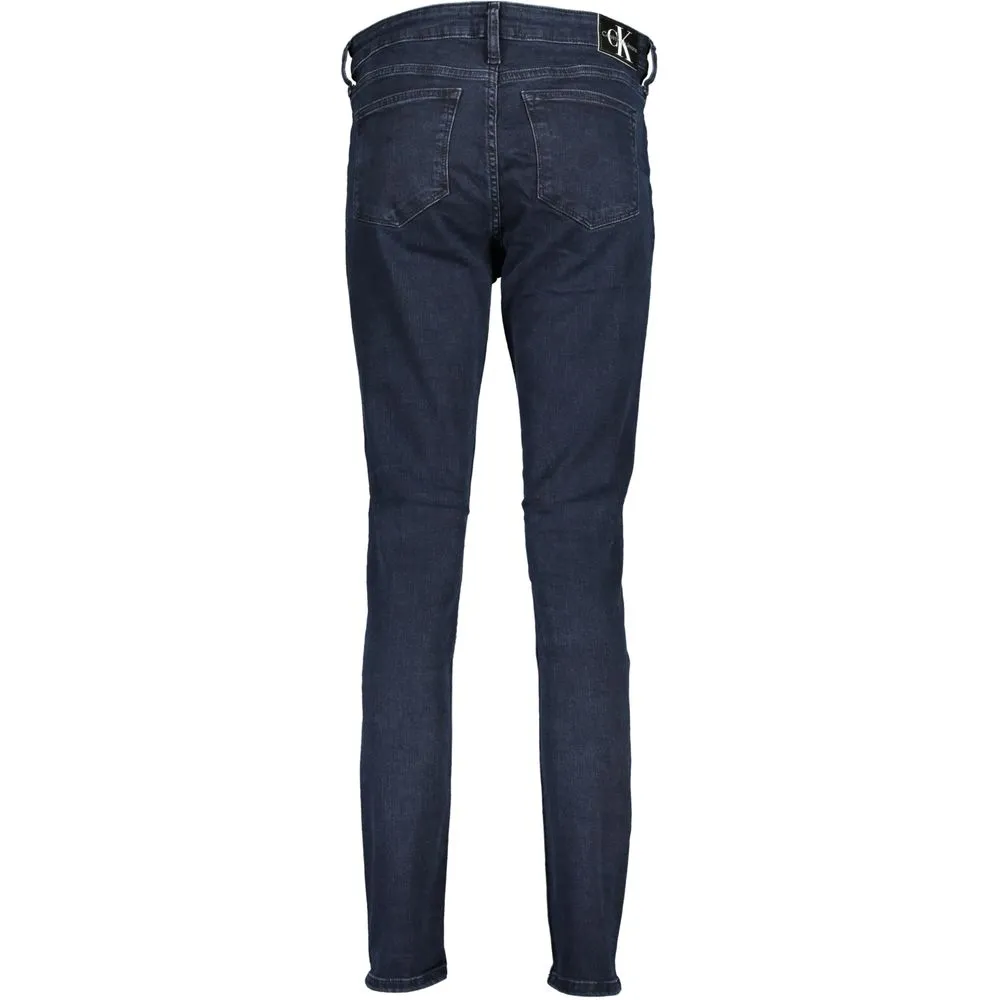 Calvin Klein Women's Blue Cotton Jeans & Pant