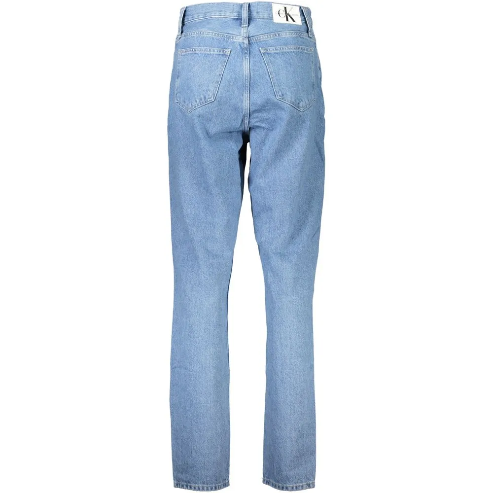 Calvin Klein Women's Light Blue Cotton Jeans & Pant