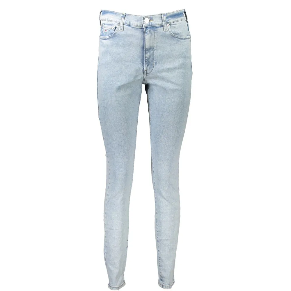 Tommy Hilfiger Women's Light Blue Cotton Jeans & Pant