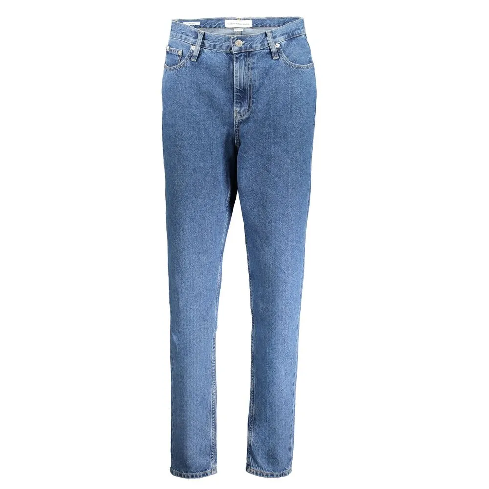 Calvin Klein Women's Blue Cotton Jeans & Pant