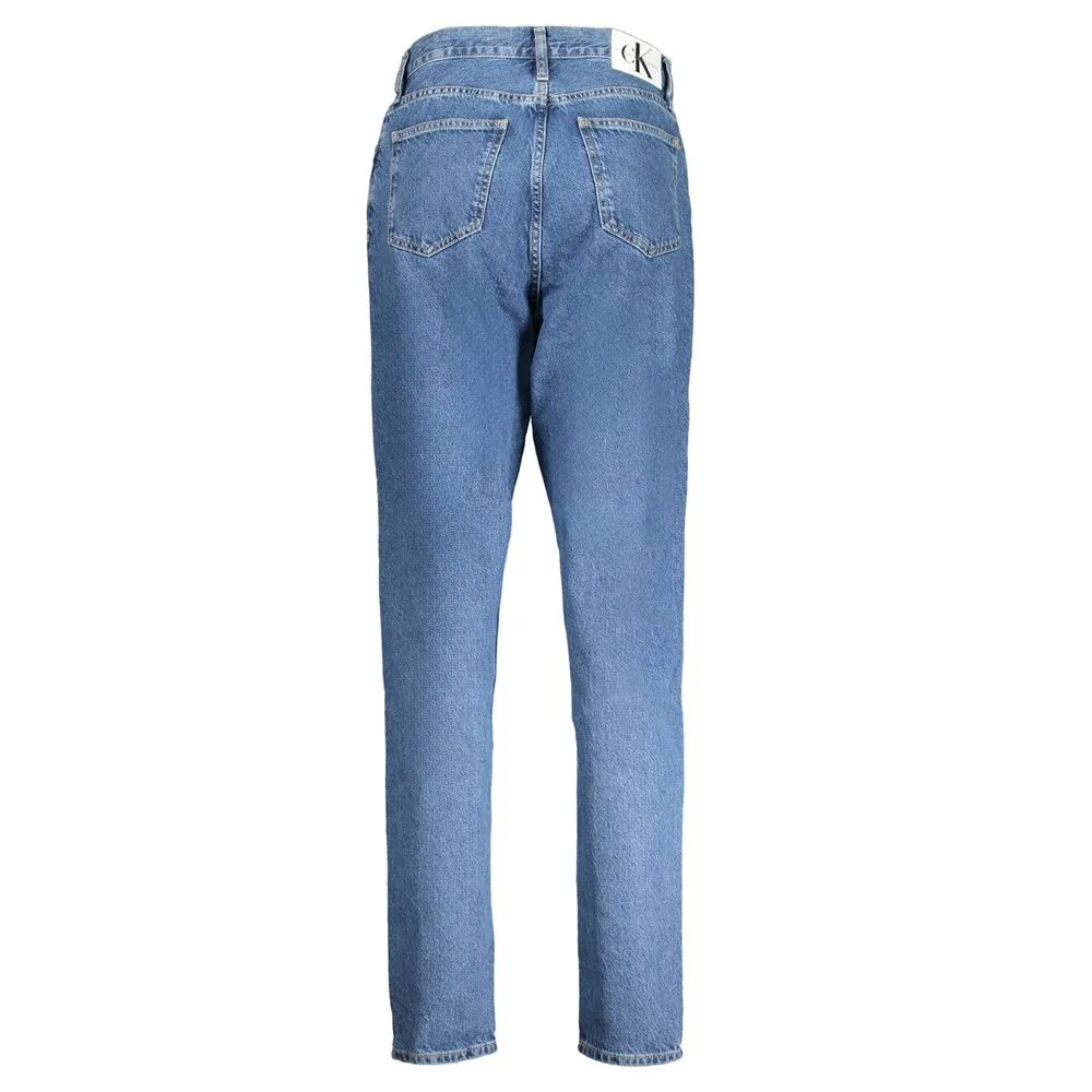 Calvin Klein Women's Blue Cotton Jeans & Pant