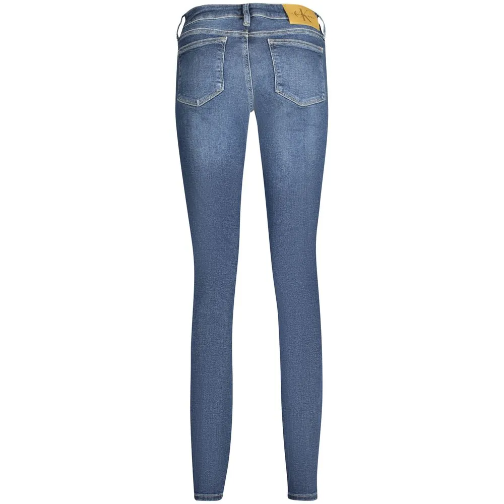 Calvin Klein Women's Blue Cotton Jeans & Pant