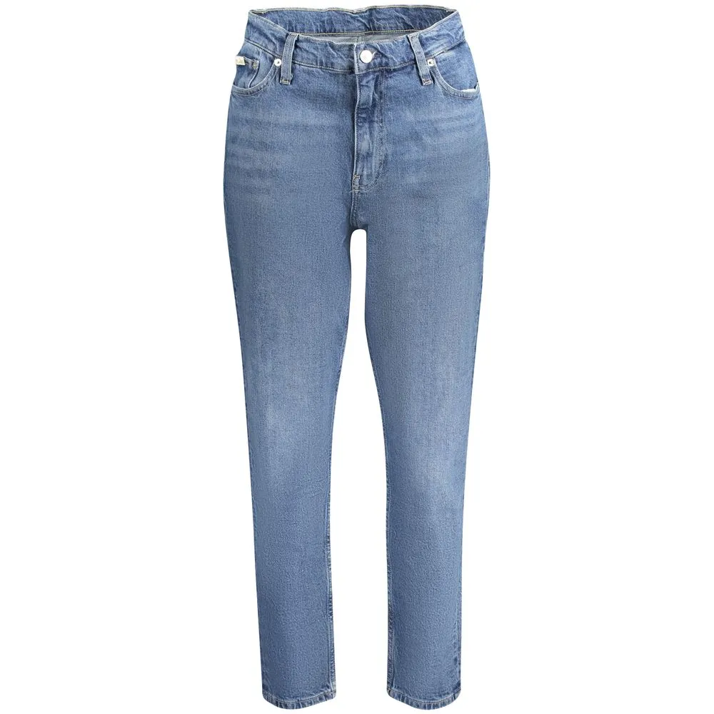 Calvin Klein Women's Blue Cotton Jeans & Pant