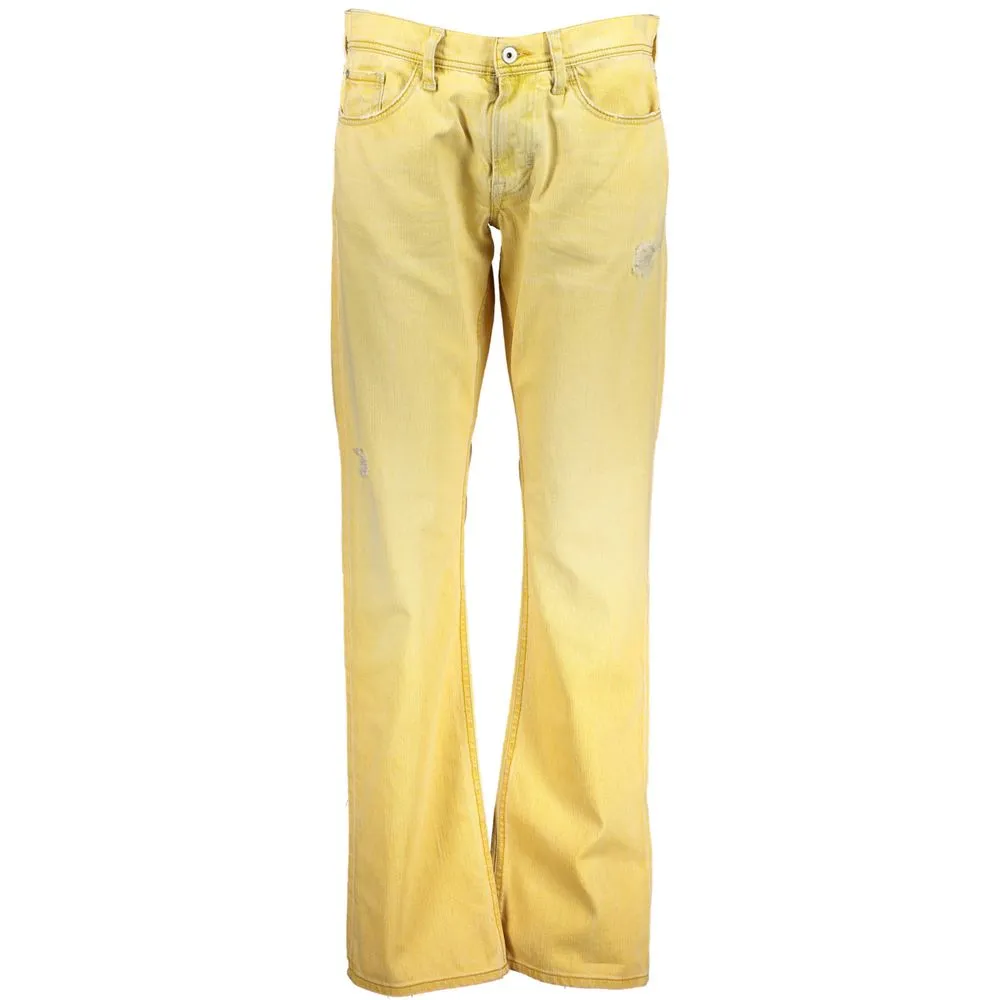 Yellow Cotton Jeans & Pant