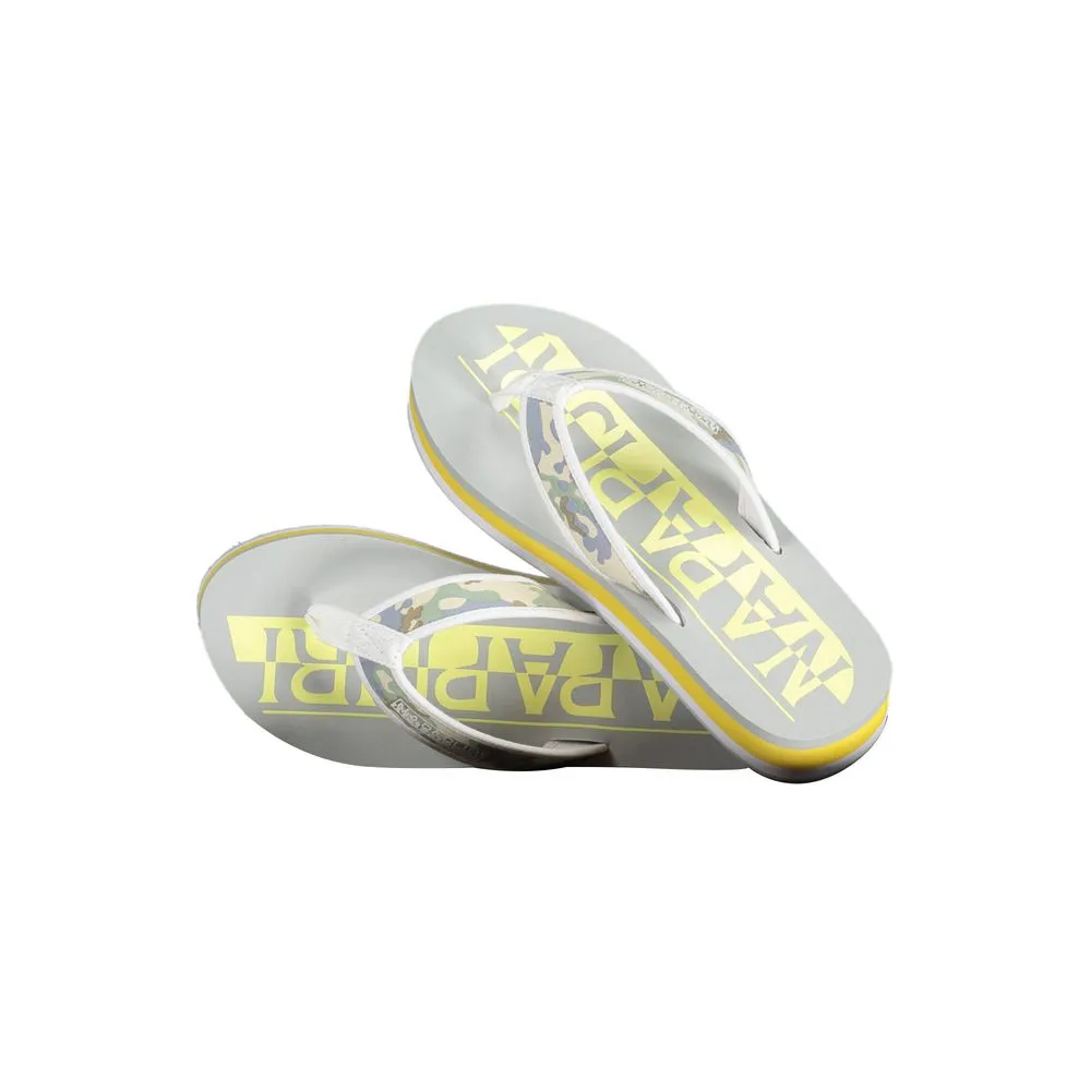 Napapijri Women's Contrasting Logo Flip Flops in Sunny Yellow