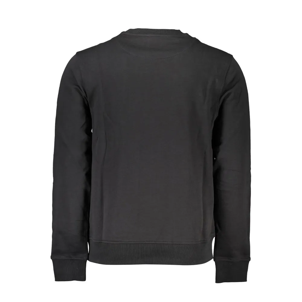 Harmont & Blaine Men's Sleek Black Long-Sleeved Crew Neck Sweatshirt