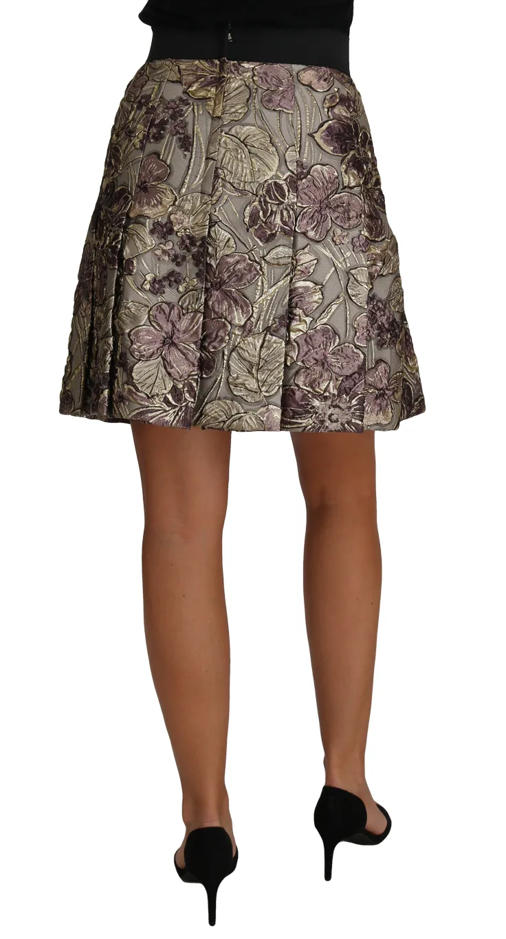 Dolce & Gabbana Women's Elegant Floral A-Line Jacquard Skirt