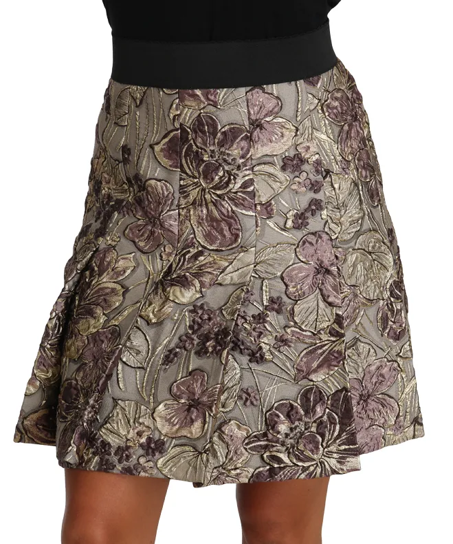 Dolce & Gabbana Women's Elegant Floral A-Line Jacquard Skirt