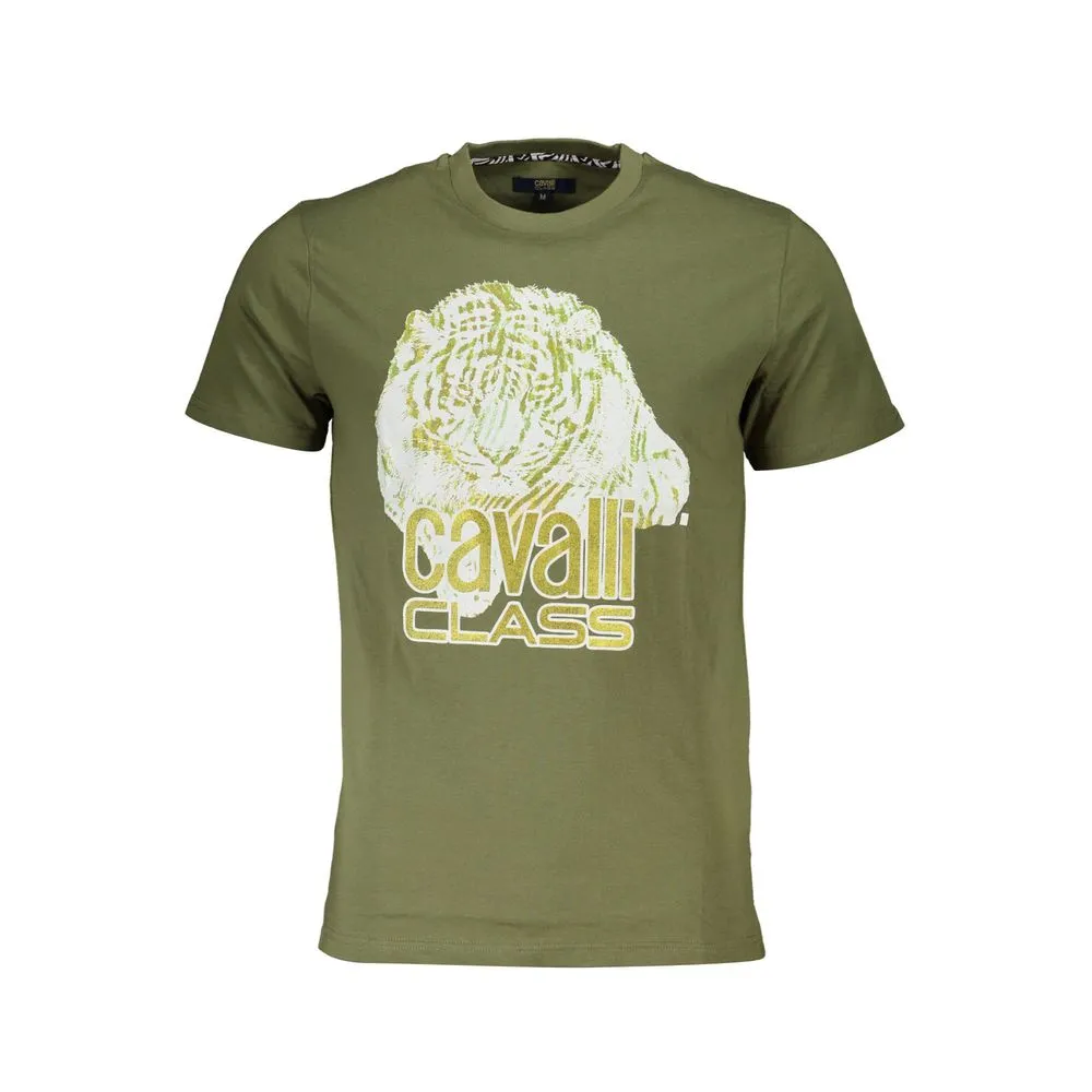 Cavalli Class Men's Green Cotton T-Shirt