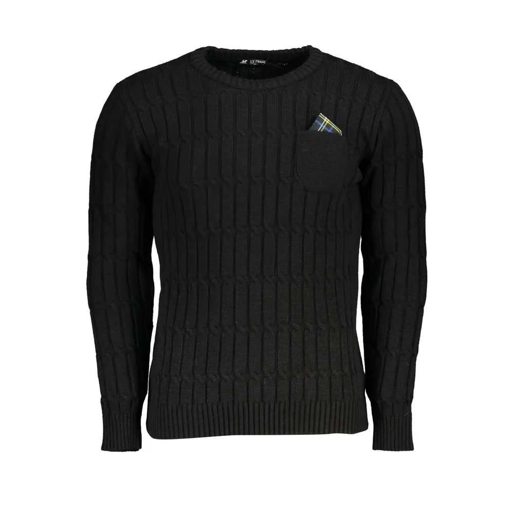 U.S. Grand Polo Men's Twisted Crew Neck Sweater with Contrast Details