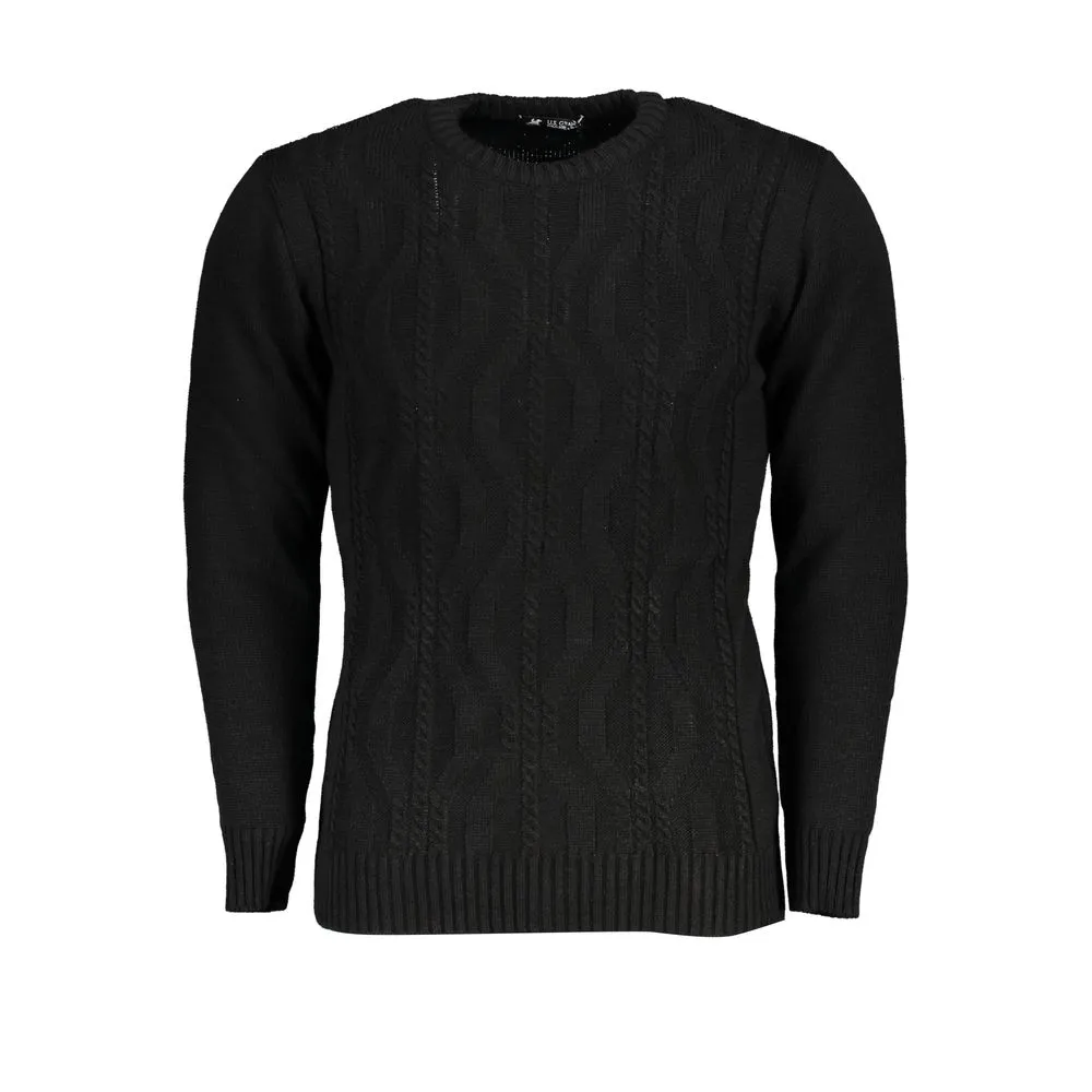 U.S. Grand Polo Men's Black Fabric Sweater