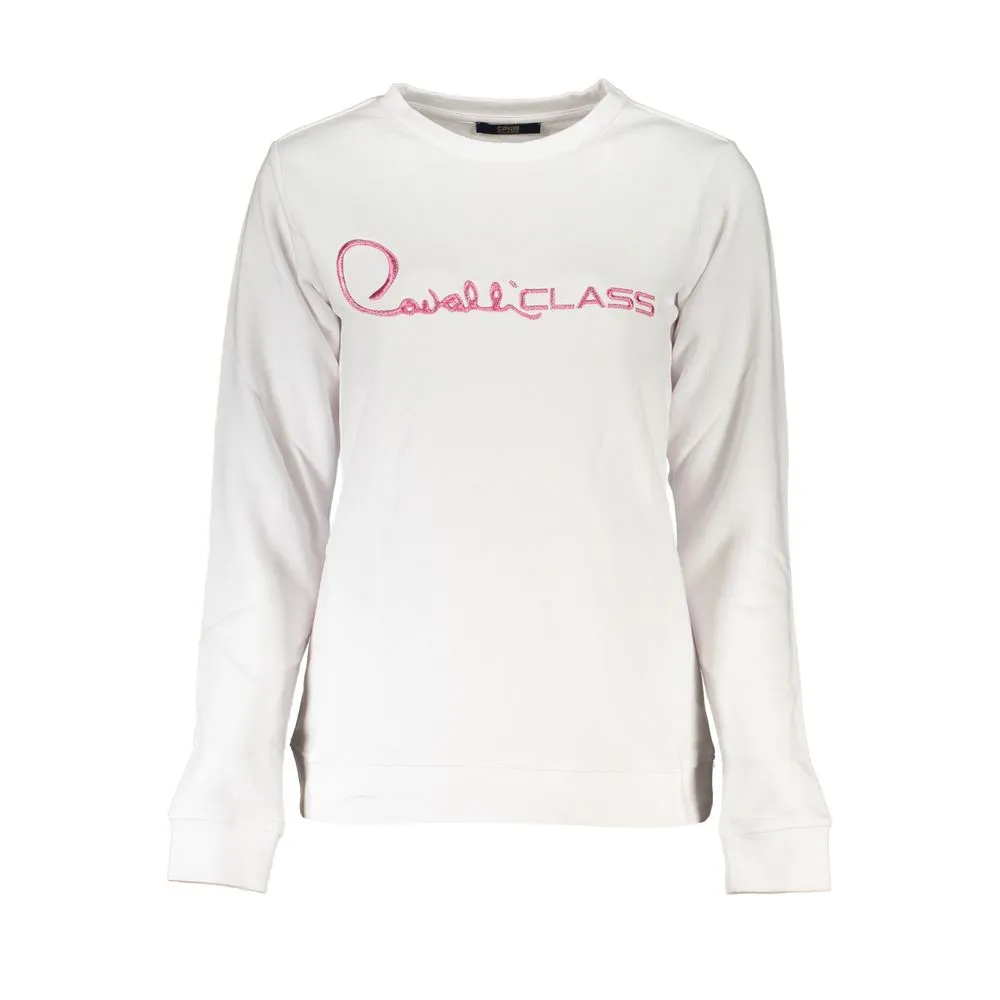 Cavalli Class Women's White Cotton Sweater