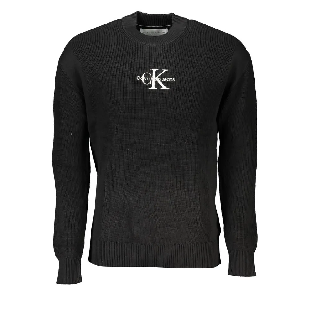 Calvin Klein Men's Sleek Cotton Crew Neck Sweater with Contrast Details