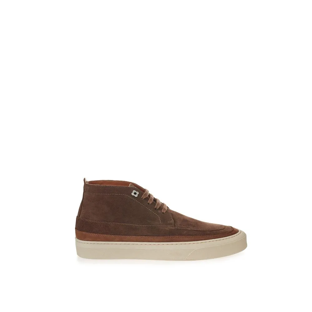 Lardini Men's Elegant Suede Sneakers in Rich Brown