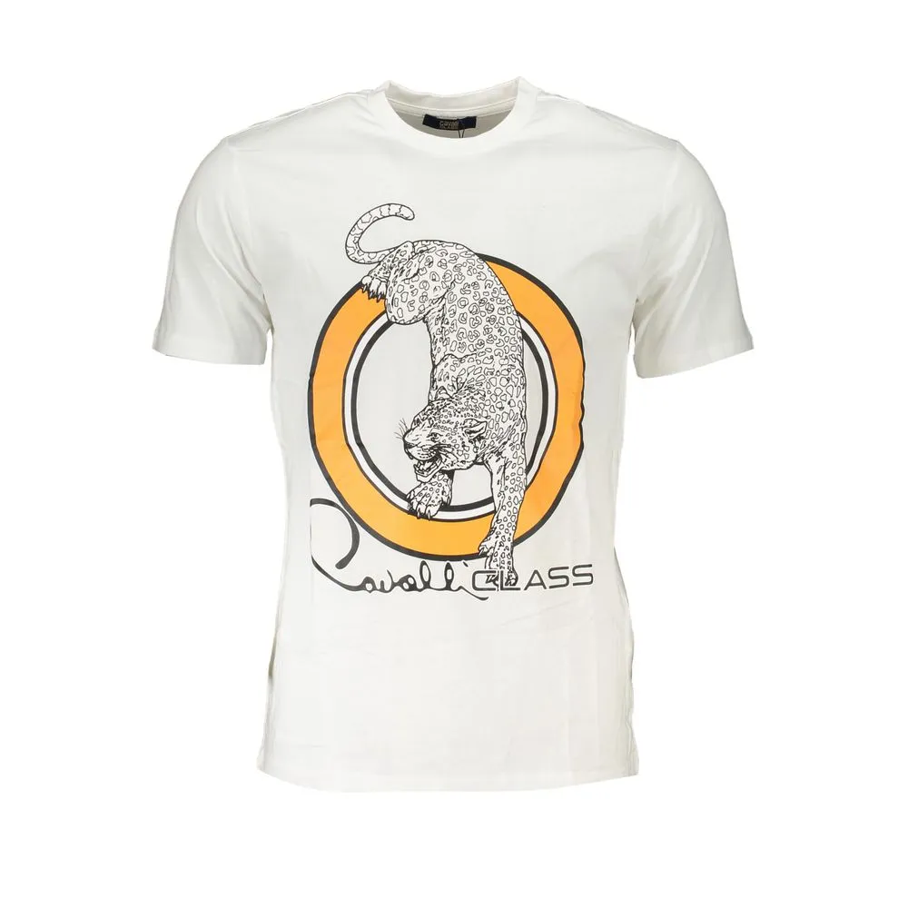 Cavalli Class Men's White Cotton T-Shirt