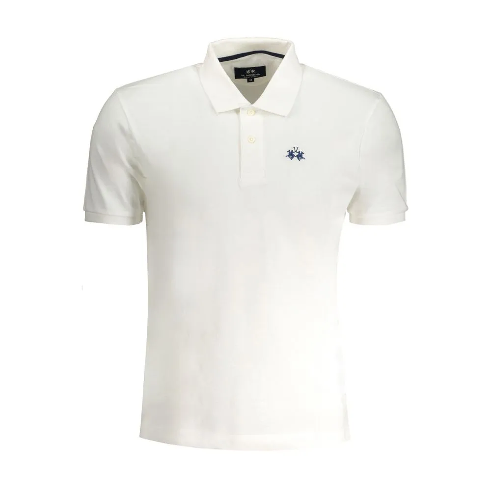 La Martina Men's White Cotton Polo Shirt