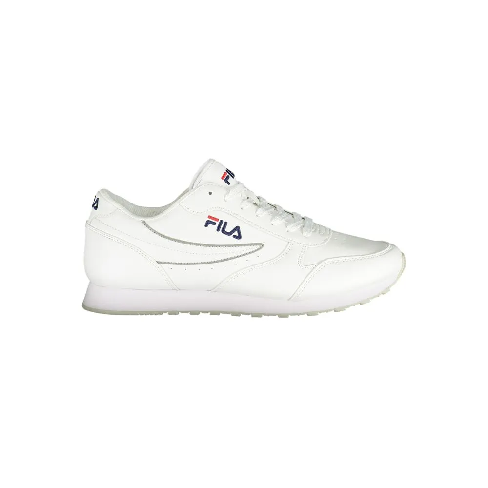 Fila Men's Pristine White Sports Sneakers with Contrast Accents