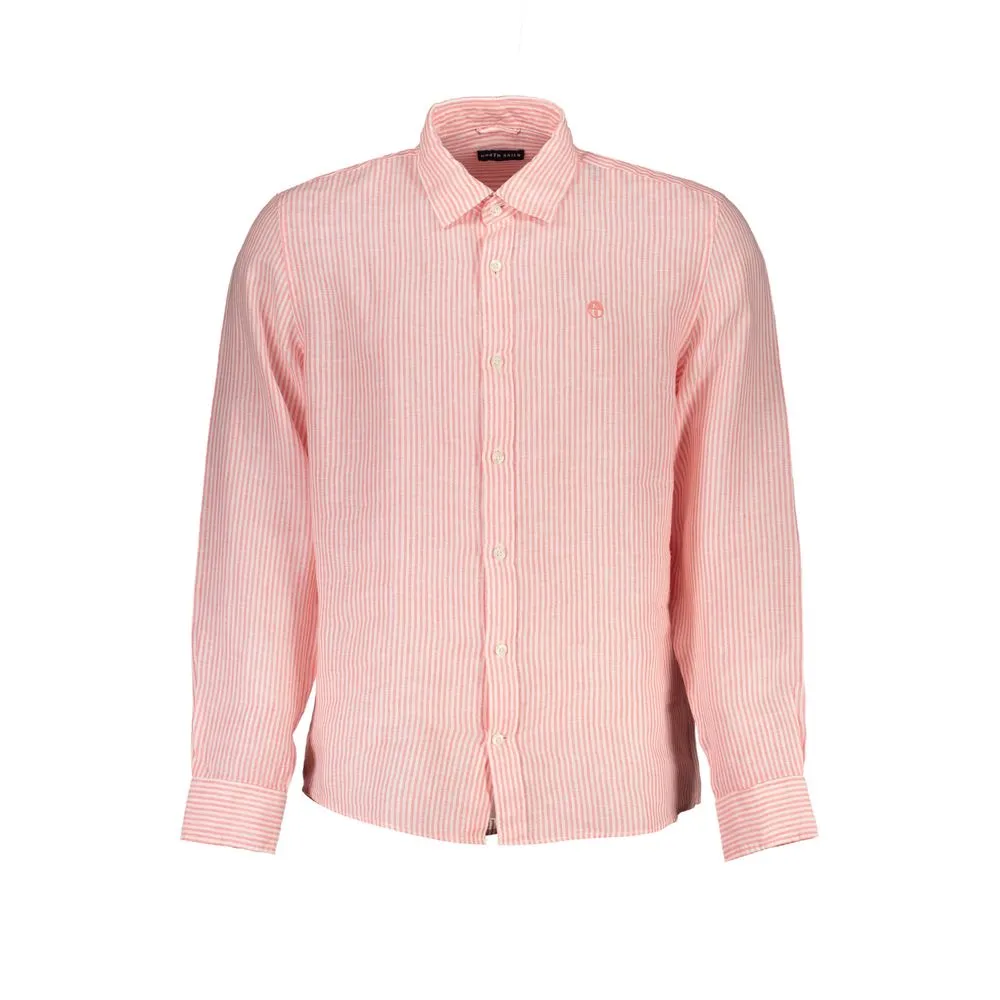 North Sails Men's Pink Linen Shirt
