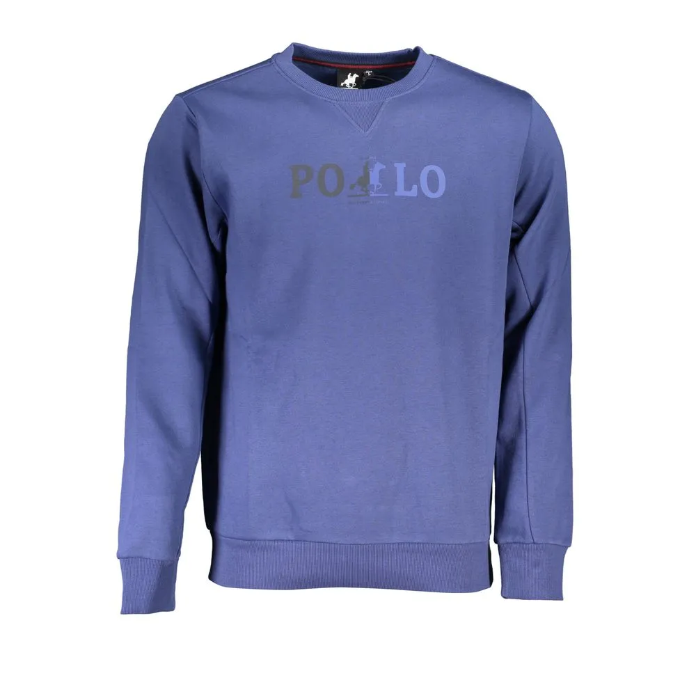 U.S. Grand Polo Men's Chic Fleece Crew Neck Sweater in Blue