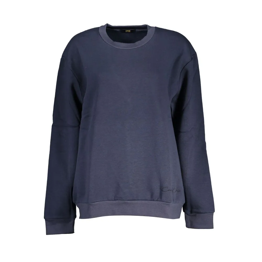 Cavalli Class Women's Chic Blue Embroidered Fleece Sweatshirt
