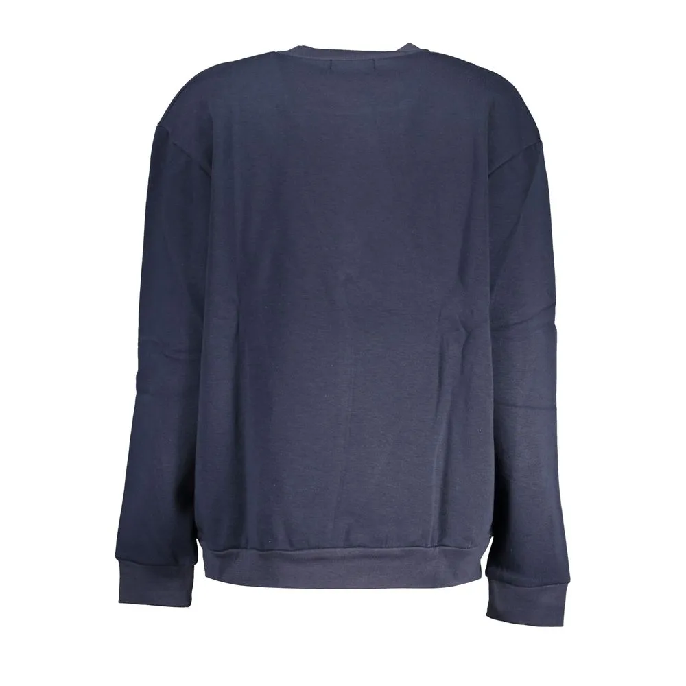 Cavalli Class Women's Chic Blue Embroidered Fleece Sweatshirt