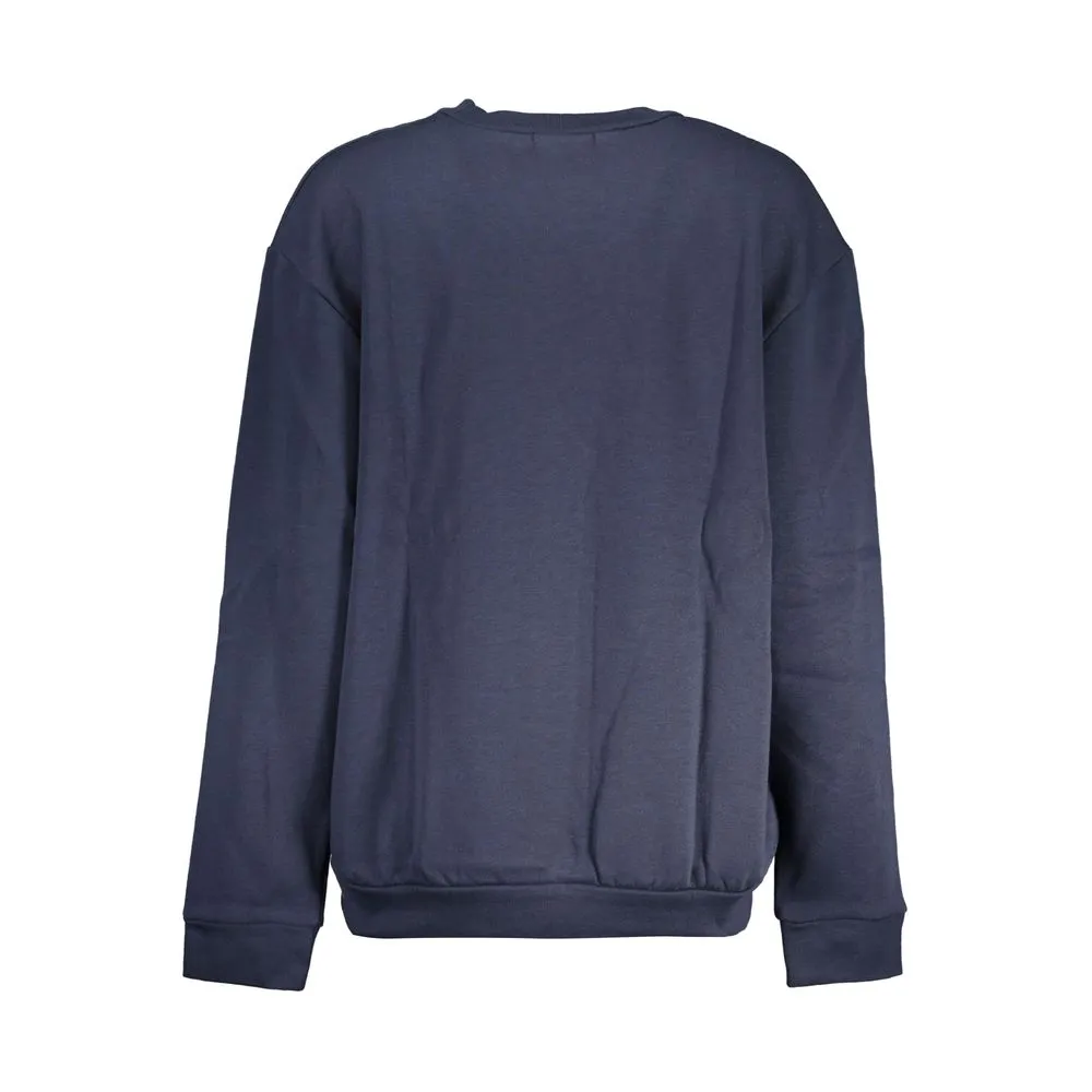 Cavalli Class Women's Elegant Blue Fleece Crew Neck Sweatshirt