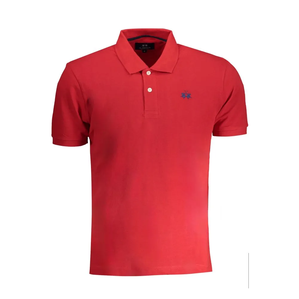 La Martina Men's Red Cotton Polo Shirt