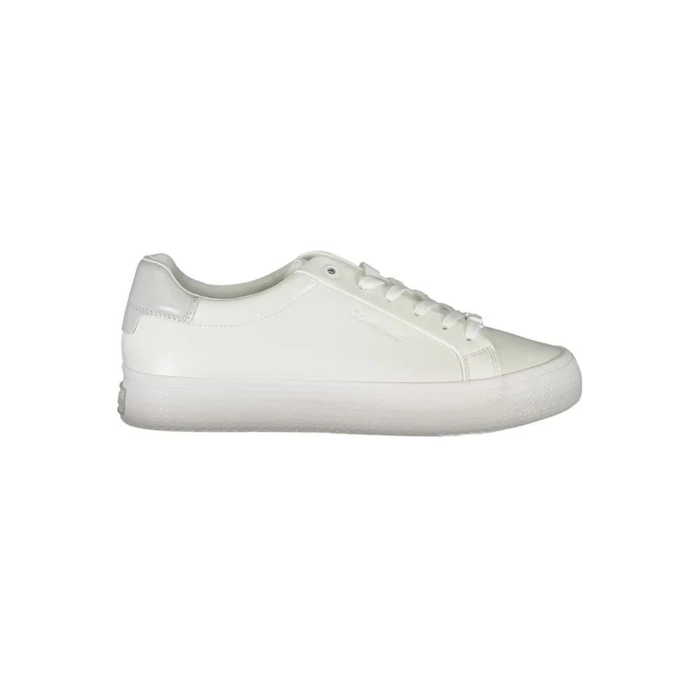 Calvin Klein Women's Elegant White Sneakers with Contrast Detailing